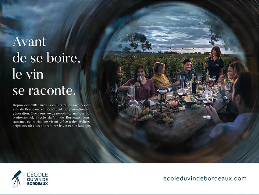 Campagne pour l'école du vin de Bordeaux - Le vin se raconte