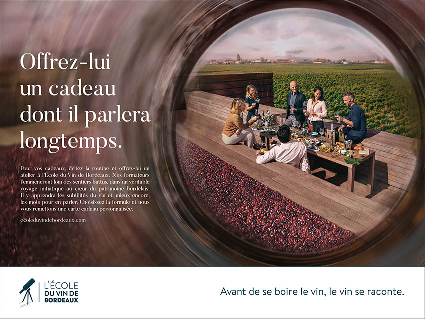 Campagne pour l'école du vin de Bordeaux - Un cadeau