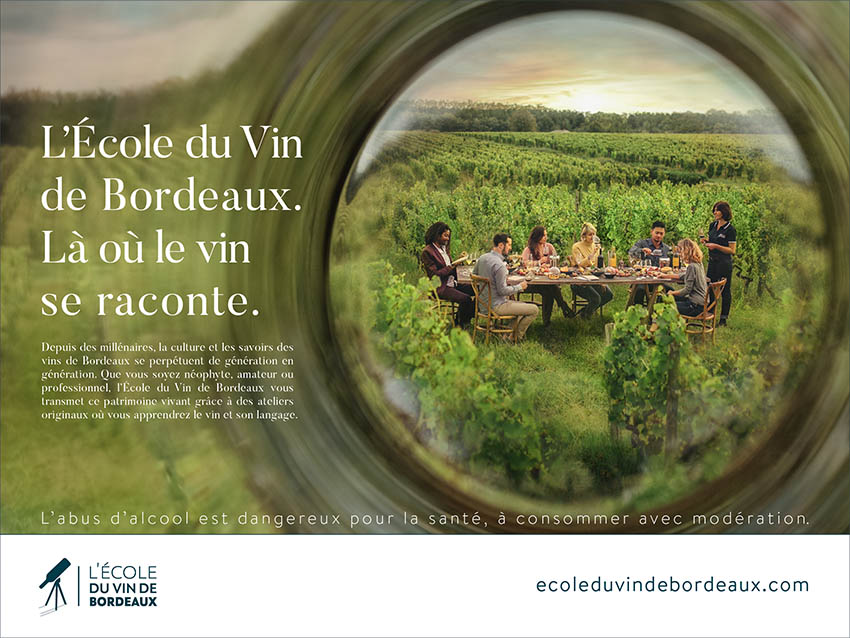 Campagne pour l'école du vin de Bordeaux - le vin se raconte