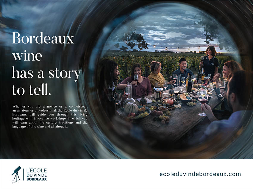 Campagne pour l'école du vin de Bordeaux - has a story to tell